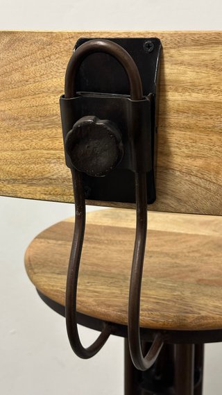 Taburete alto madera y metal ajustable