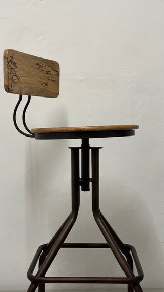 Taburete alto madera y metal ajustable