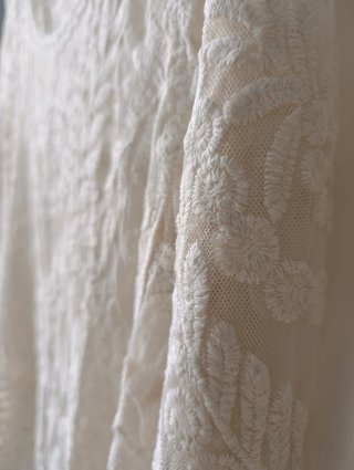 Top encaje transparente blanco