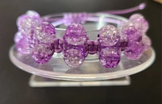 Pulsera Cuentas Moradas y Blancas Energía Positiva