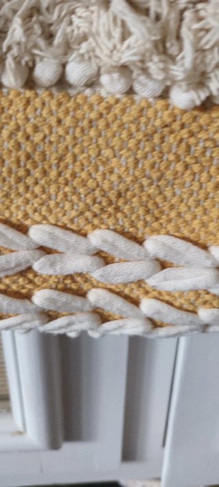 Set di 3 fodere per cuscini in tessuto beige e giallo
