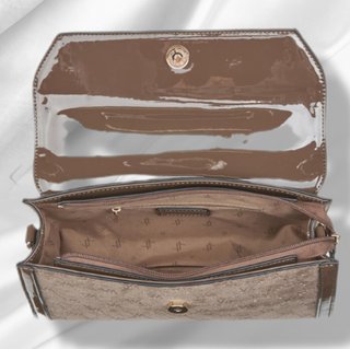Borsa a mano in velluto marrone
