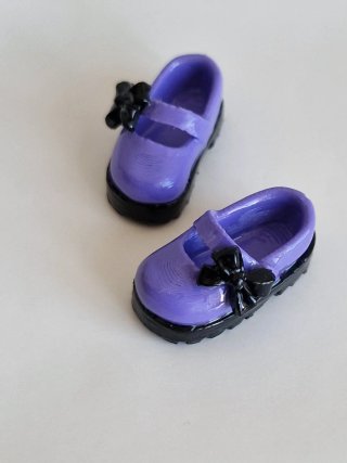 Scarpe Blythe viola con fiocco nero