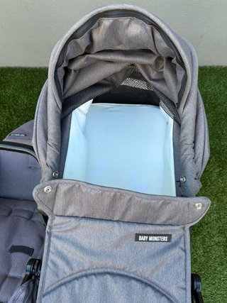 Carrito gemelar Baby Monster gris