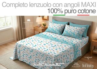 Completo Lenzuola Matrimoniale Cotone