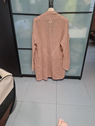 Chaqueta larga de punto Ned rosa