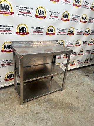 Mesa de trabajo acero inox 2 estantes