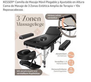 KESSER Camilla de Masaje Móvil Plegable Ajustable