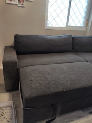 Sofá modular gris de tela