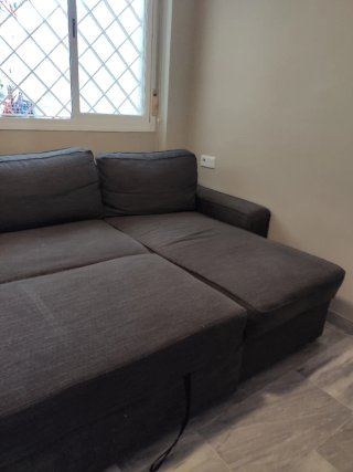 Sofá modular gris de tela