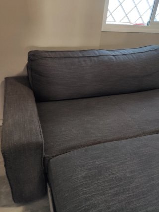 Sofá modular gris de tela