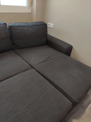 Sofá modular gris de tela