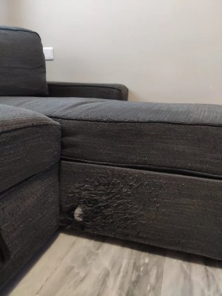 Sofá modular gris de tela