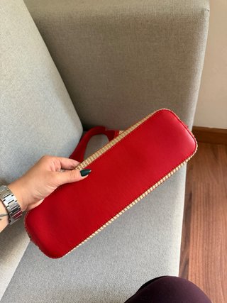 Bolso Sunset Stripes Love Moschino Beige y Rojo