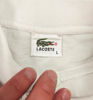 Polo Lacoste Blanco Talla L