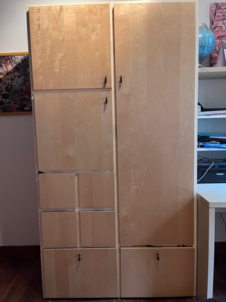 Armario modular madera claro