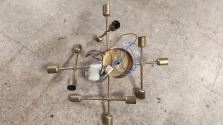Lámpara de techo forja dorada