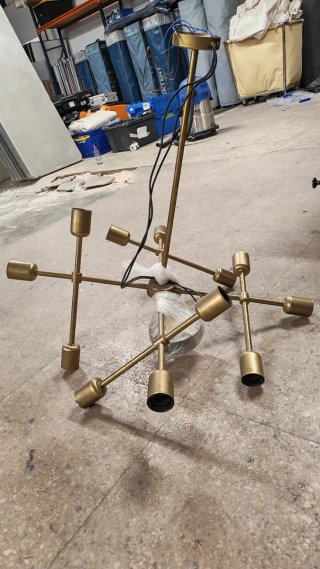 Lámpara de techo forja dorada
