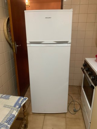 Nevera blanca con congelador