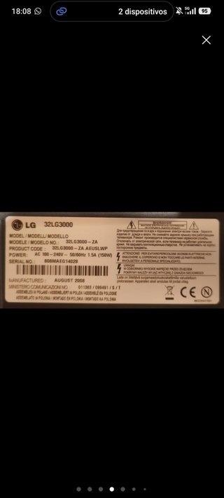 TV LG 32 sin pie