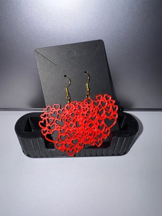 Orecchini Cuore Rosso Stampa 3D
