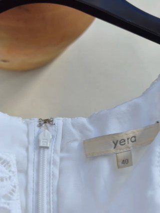 Vestido blanco de encaje de algodón verano