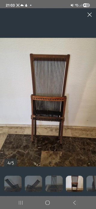 Silla de exterior Ikea madera y tela