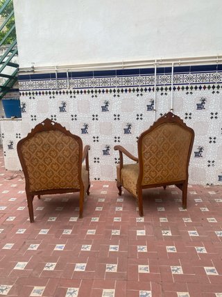 Conjunto 2 butacas descalzadoras y 1 silla a juego