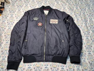 Chaqueta Bomber Springfield Negra con Parches