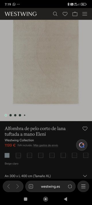Alfombra beige Westwing