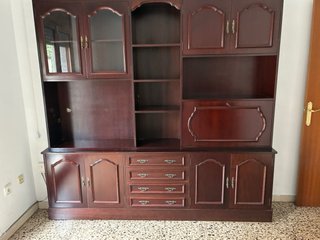 Mueble Comedor Años 90 Madera y Cristal