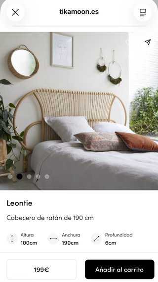 Cabecero Ratán Tikamoon Leontie 190cm