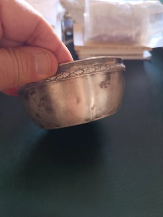 Antiguo cuenco de plata 816 mm punzonada