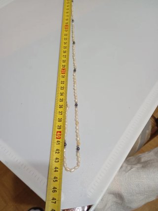 Collana perle fiume naturali grigio bianco