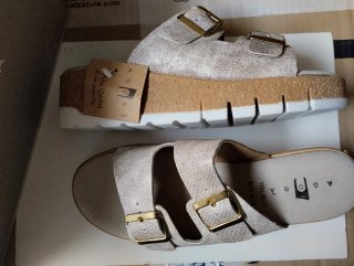 Ciabatte tg39 AGORA donna oro/argento