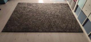 Alfombra suave pelo corto gris 160x230