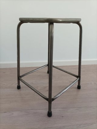Taburete vintage madera y metal