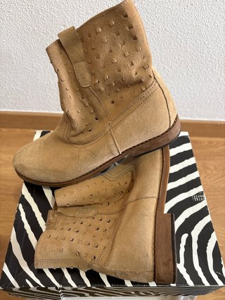 Botines Beige Piel Talla 38