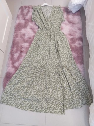 Vestido flores verde talla M