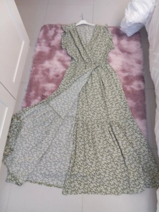 Vestido flores verde talla M