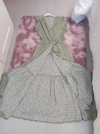 Vestido flores verde talla M