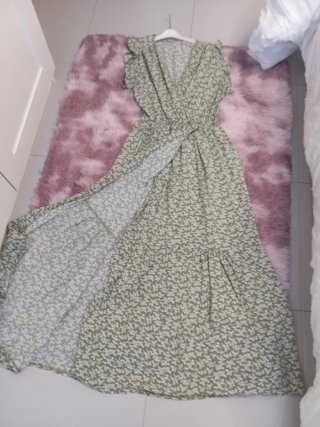 Vestido flores verde talla M