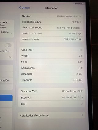 iPad Pro 10.5 Plata 64gb