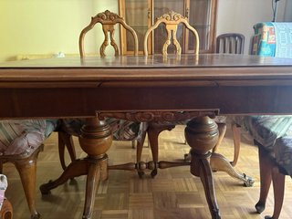 Mesa y 6 Sillas Comedor Vintage Madera