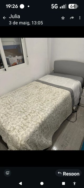 Cama articulada individual beige/marrón