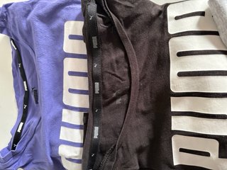 Lote 3 Camisetas Puma: Lila M, Negra S y Negra XS