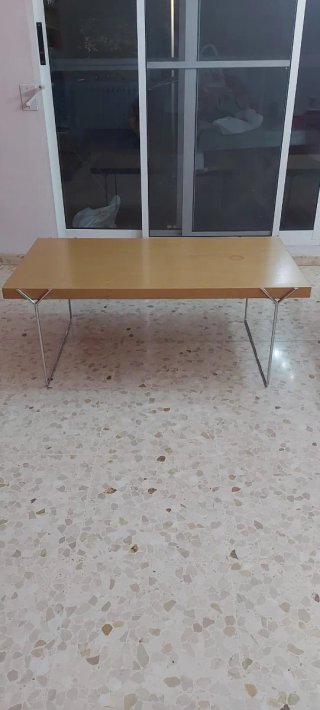 Conjunto mesa centro y rincón madera y metal