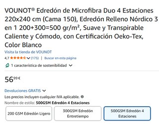 Edredón Microfibra Duo 4 Estaciones VOUNOT®