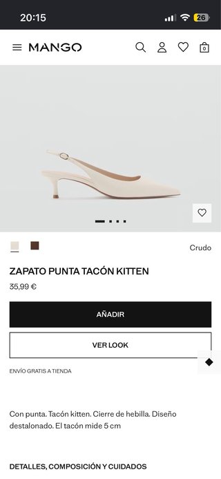 Tacones kitten Mango beige