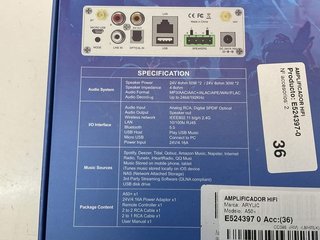 Amplificador HIFI Arylic A50+ Wi-Fi Bluetooth